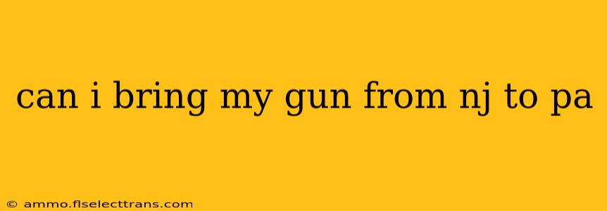 can i bring my gun from nj to pa